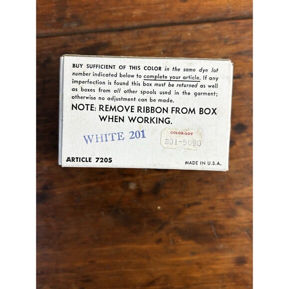 Vintage BUCILLA Taffeta d' Art Ribbon 100 yd. 3/16” WHITE 201 - Picture 7 of 9